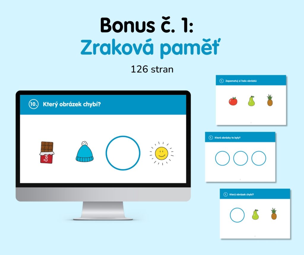 Bonus Zraková paměť s ukázkami úkolů